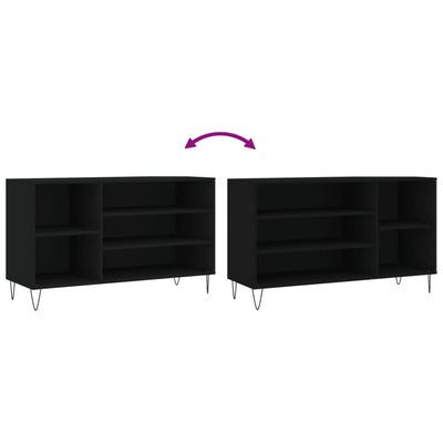 Kenkäkaappi musta 102x36x60 cm tekninen puu