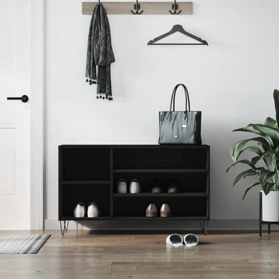 Kenkäkaappi musta 102x36x60 cm tekninen puu