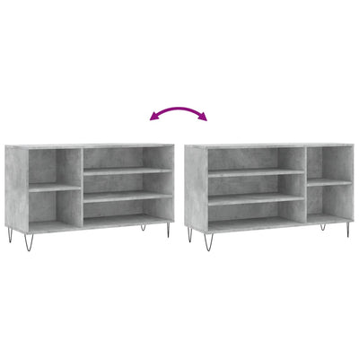 Kenkäkaappi betoninharmaa 102x36x60 cm tekninen puu
