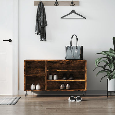 Kenkäkaappi savutammi 102x36x60 cm tekninen puu