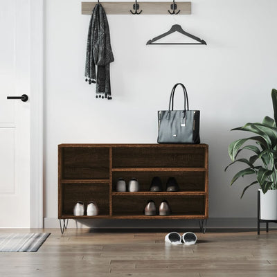 Kenkäkaappi ruskea tammi 102x36x60 cm tekninen puu
