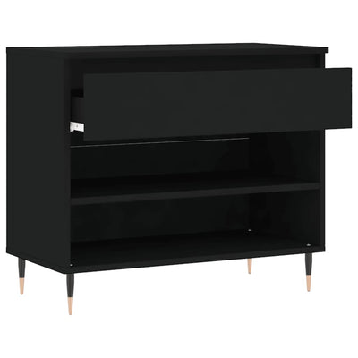 Kenkäkaappi musta 70x36x60 cm tekninen puu