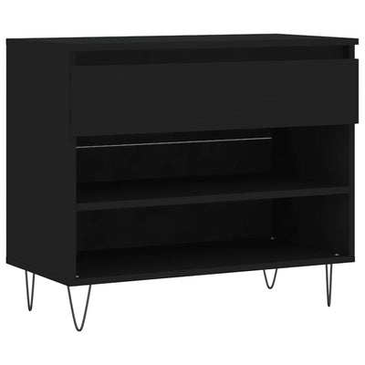 Kenkäkaappi musta 70x36x60 cm tekninen puu