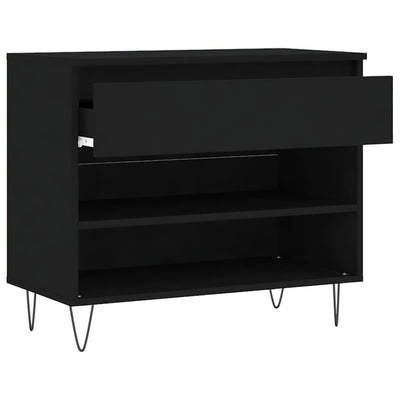Kenkäkaappi musta 70x36x60 cm tekninen puu