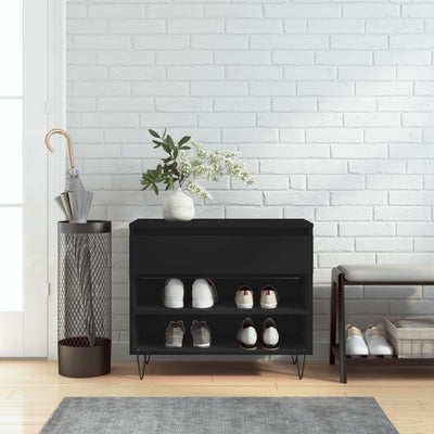 Kenkäkaappi musta 70x36x60 cm tekninen puu