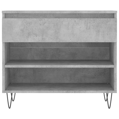 Kenkäkaappi betoninharmaa 70x36x60 cm tekninen puu