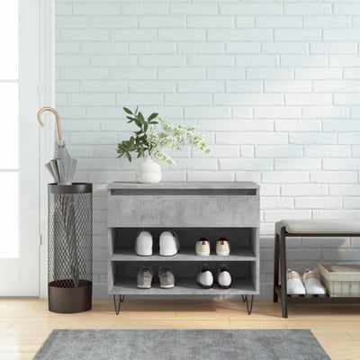 Kenkäkaappi betoninharmaa 70x36x60 cm tekninen puu