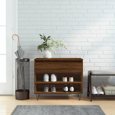 Kenkäkaappi ruskea tammi 70x36x60 cm tekninen puu