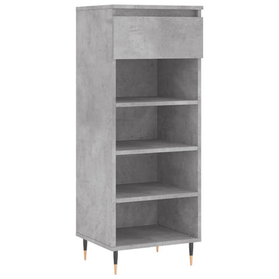 Kenkäkaappi betoninharmaa 40x36x105 cm tekninen puu