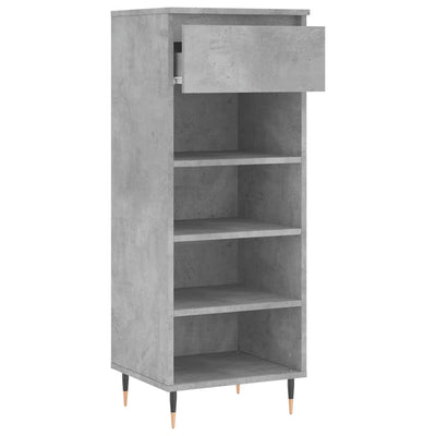Kenkäkaappi betoninharmaa 40x36x105 cm tekninen puu