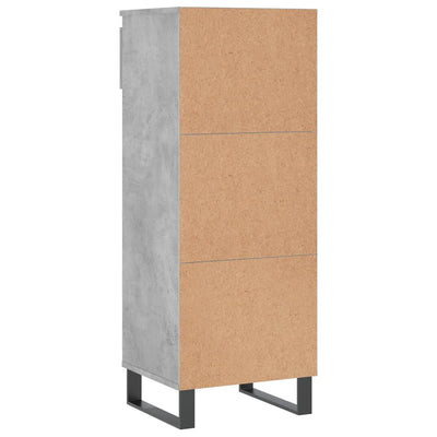 Kenkäkaappi betoninharmaa 40x36x105 cm tekninen puu
