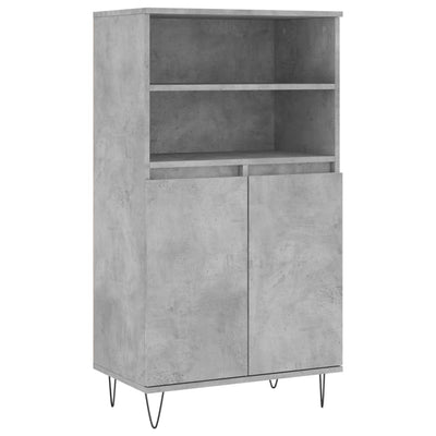 Kaappi betoninharmaa 60x36x110 cm tekninen puu