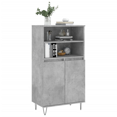 Kaappi betoninharmaa 60x36x110 cm tekninen puu