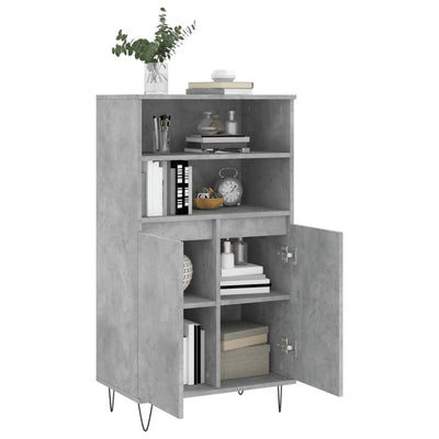 Kaappi betoninharmaa 60x36x110 cm tekninen puu