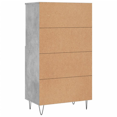 Kaappi betoninharmaa 60x36x110 cm tekninen puu