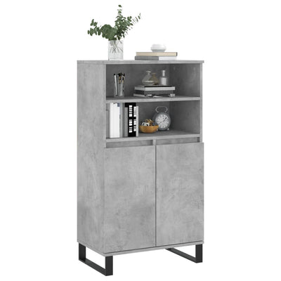 Kaappi betoninharmaa 60x36x110 cm tekninen puu