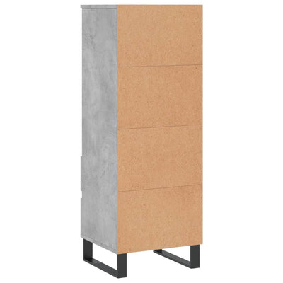 Kaappi betoninharmaa 40x36x110 cm tekninen puu