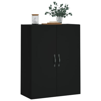 Seinäkiinnitettävä kaappi musta 69,5x34x90 cm tekninen puu