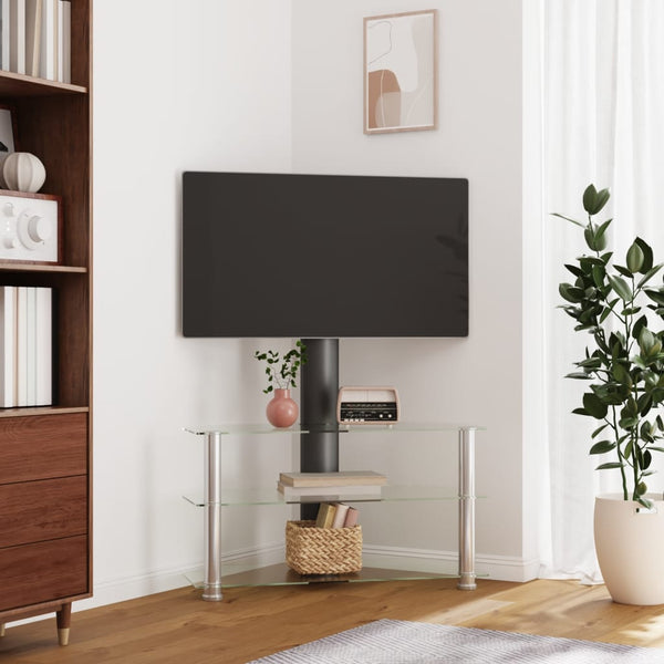 TV-taso kulmaan 3 tasoa 32-70" tv:lle musta ja hopea