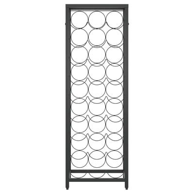 Viinipulloteline 27 pullolle musta 34x18x100 cm takorauta