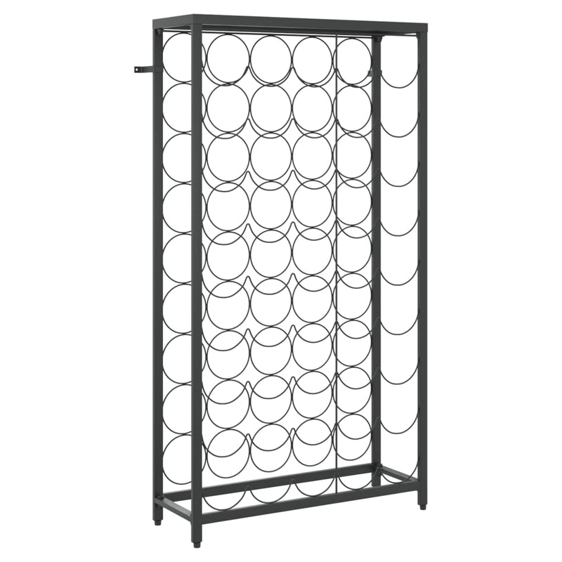 Musta viinipulloteline Fallah 54x18x100cm (45 pullolle takorauta)