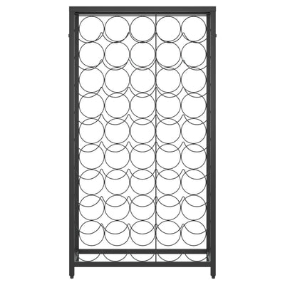 Viinipulloteline 45 pullolle musta 54x18x100 cm takorauta