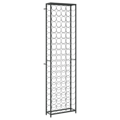 Viinipulloteline 95 pullolle musta 54x18x200 cm takorauta