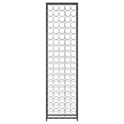Viinipulloteline 95 pullolle musta 54x18x200 cm takorauta