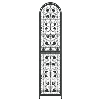 Musta viinipulloteline Fallah 45x36x200cm (73 pullolle takorauta)