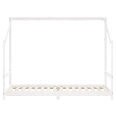 Lasten sängynrunko valkoinen 2x(80x200) cm täysi mänty