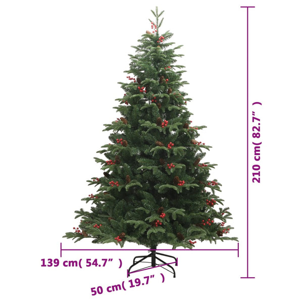 Tekojoulukuusi saranoilla, kävyillä ja marjoilla Myama 210cm