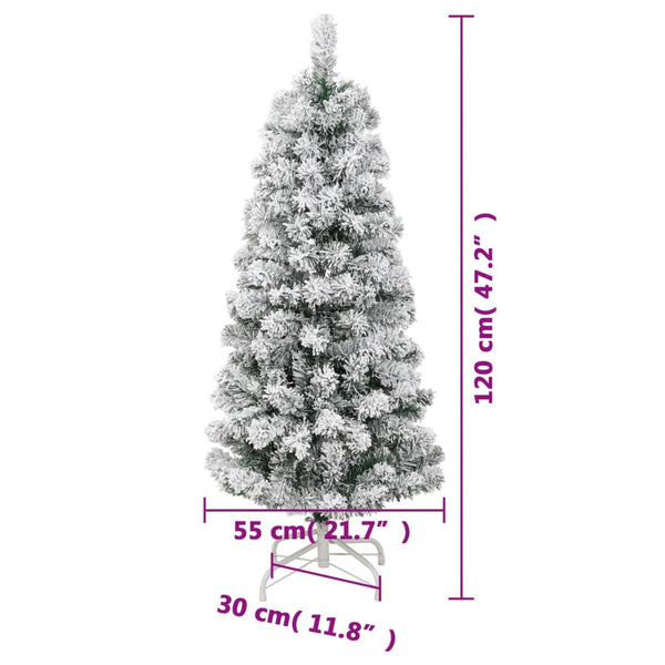 Tekojoulukuusi saranoilla ja lumihuurteella Nasiha 120cm