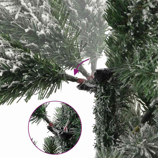 Tekojoulukuusi saranoilla ja lumihuurteella Nasiha 150cm