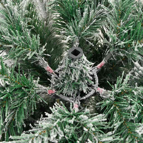 Tekojoulukuusi saranoilla ja lumihuurteella Nasiha 150cm
