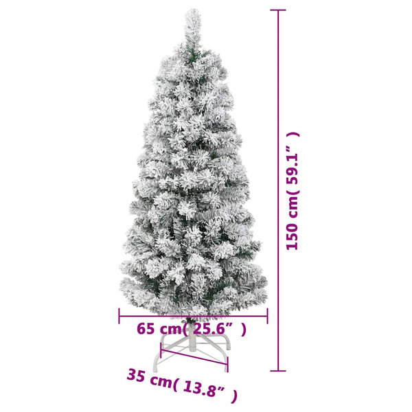 Tekojoulukuusi saranoilla ja lumihuurteella Nasiha 150cm