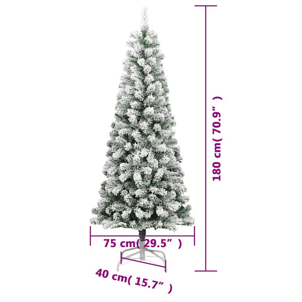 Tekojoulukuusi saranoilla ja lumihuurteella Nasiha 180cm
