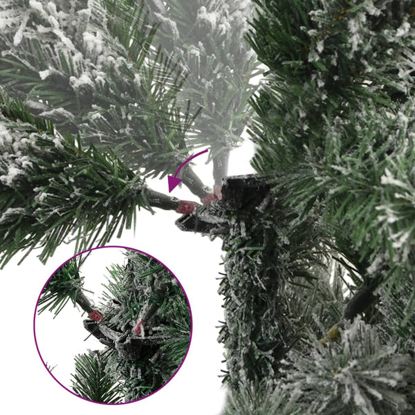Tekojoulukuusi saranoilla ja lumihuurteella Nasiha 210cm