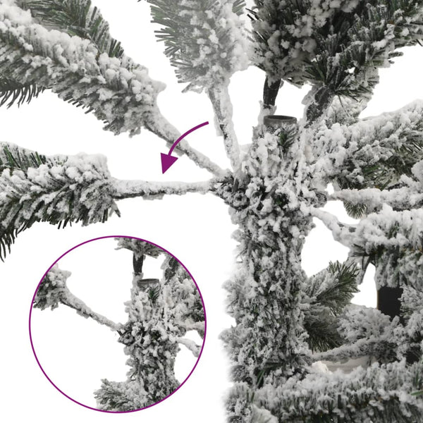 Tekojoulukuusi saranoilla ja lumihuurteella Gestina 150cm