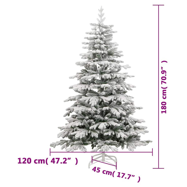 Tekojoulukuusi saranoilla ja lumihuurteella Gestina 180cm