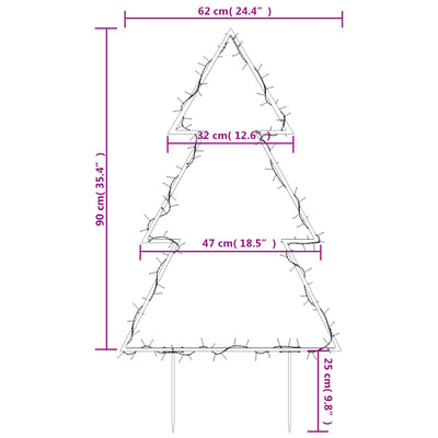 Joulukuusi valokoriste maapiikeillä 115 LED-valoa 90 cm
