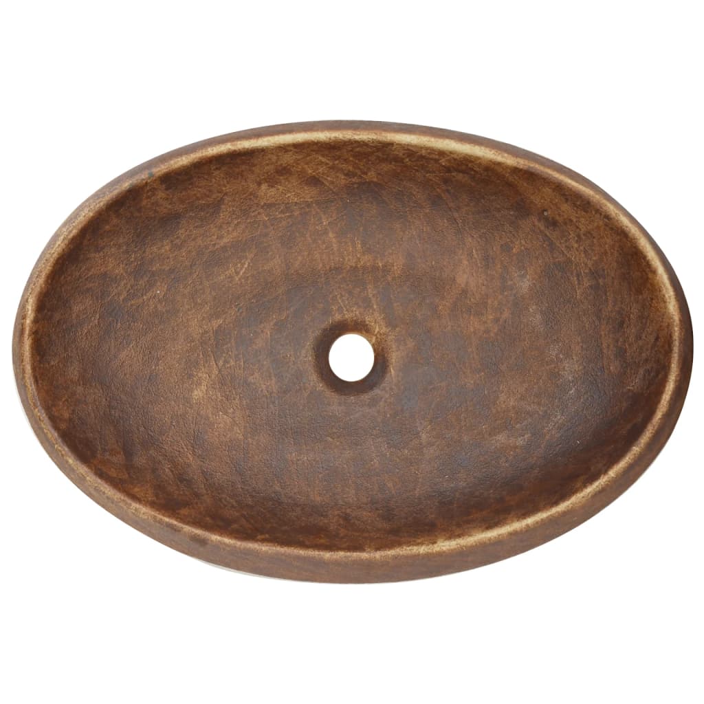Ruskea pesuallas työtasolle Tiple 59x40x15cm (ovaali keraaminen)