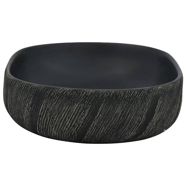 Pesuallas työtasolle musta ovaali 59x40x14 cm keraaminen
