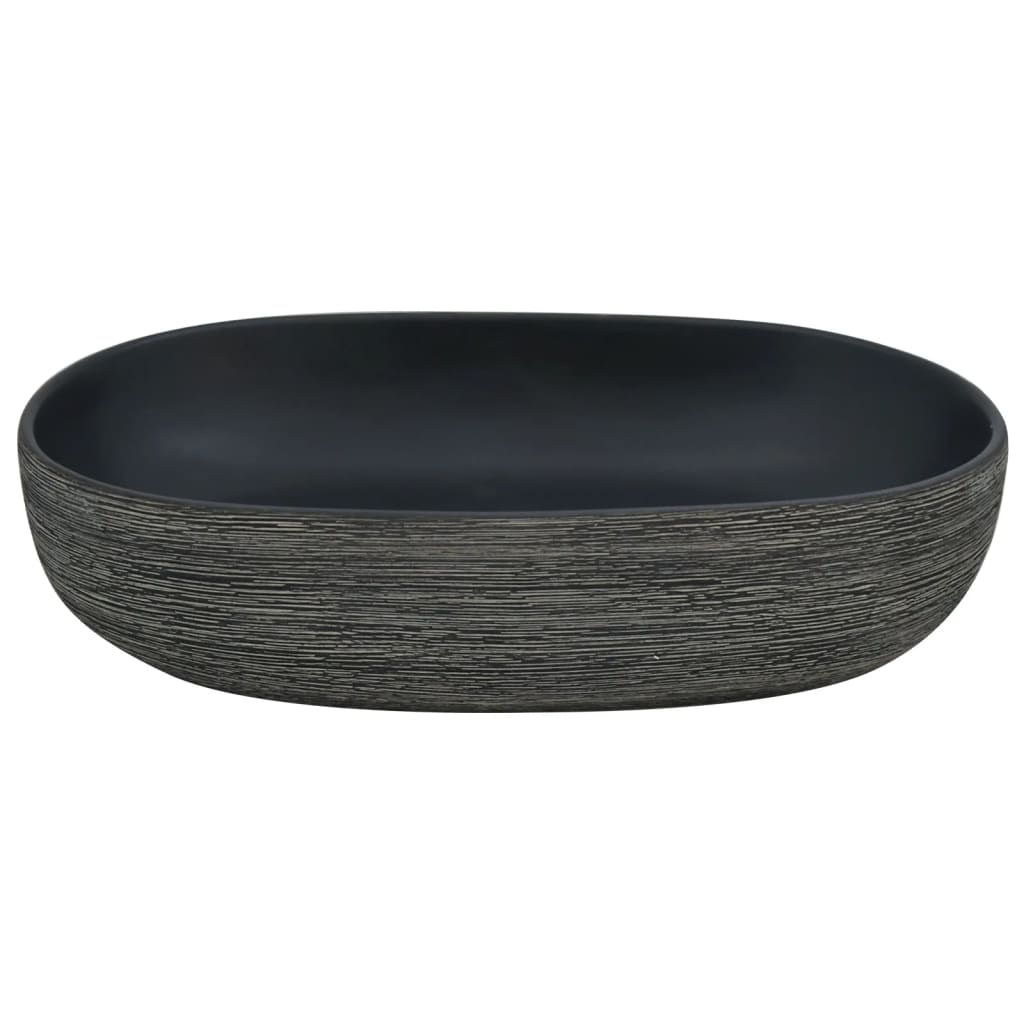 Työtasolle tarkoitettu harmaa musta pesuallas Tiple 59x40x14cm (keraaminen)