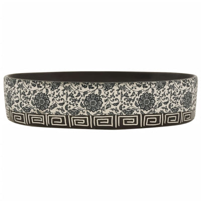 Pesuallas tasolle musta/sin ovaali 56,5x36,5x13,5 cm keraaminen