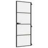 Musta sisäovi ohut Vanzeti 76x201,5cm (karkaistu lasi ja alumiini)