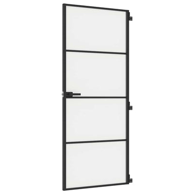 Musta sisäovi ohut Vanzeti 83x201,5cm (karkaistu lasi ja alumiini)