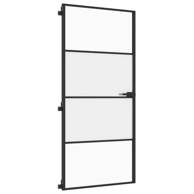 Musta sisäovi ohut Vanzeti 93x201,5cm (karkaistu lasi ja alumiini)