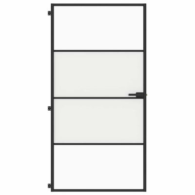 Musta sisäovi ohut Vanzeti 102,5x201,5cm (karkaistu lasi ja alumiini)