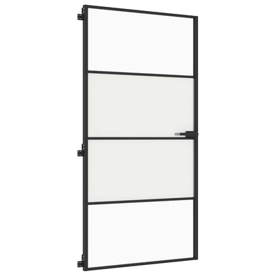 Musta sisäovi ohut Vanzeti 102,5x201,5cm (karkaistu lasi ja alumiini)