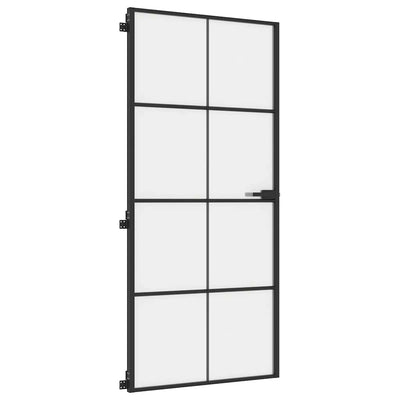 Musta sisäovi ohut Vanzeti 93x201,5cm (karkaistu lasi ja alumiini)